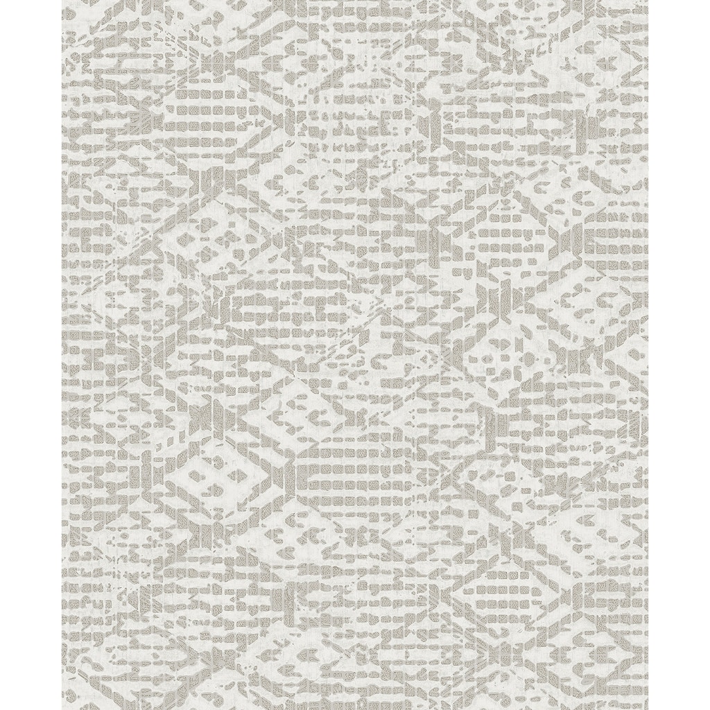 A-Street Prints Helene Silver Glitter Geometric Wallpaper