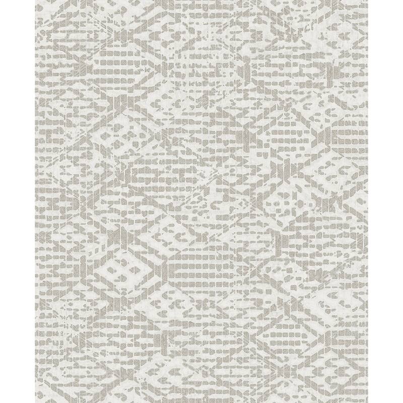 A-Street Prints Helene Silver Glitter Geometric Wallpaper