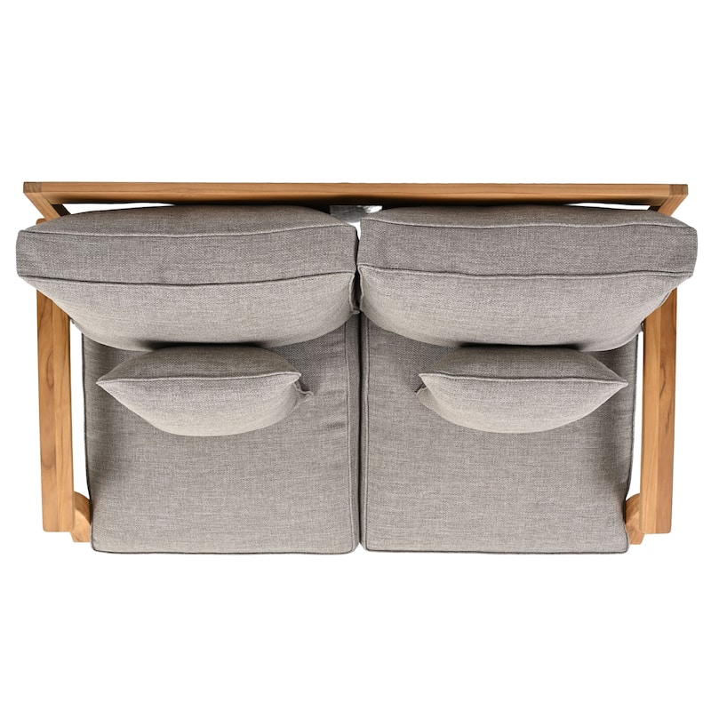 SAFAVIEH Couture Martinique Wood Patio Loveseat - 56"W x 35"D x 32"H