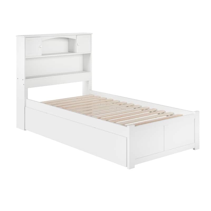AFI Newport Twin XL Size Platform Bed with Footboard & Twin XL Trundle