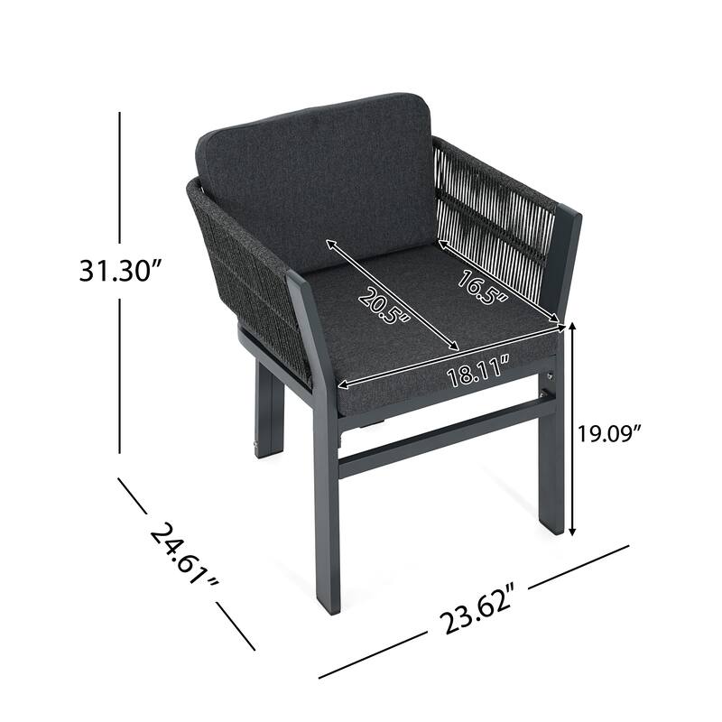 Christopher Knight Home - Outdoor Aluminum Dining Chair Set with Weather-Resistant Cushions