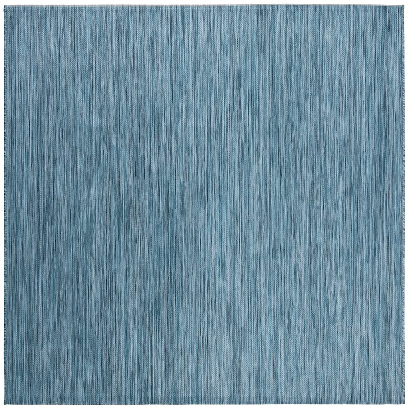 SAFAVIEH Beach House Guylene Indoor/ Outdoor Waterproof Patio Backyard Rug - 6'7" Square - Blue