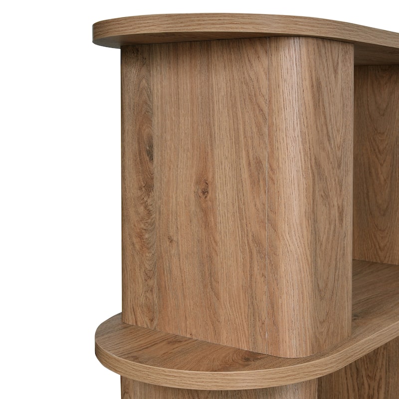 Studio London Low and Tall Oak Wood Effect Bookcase with Compact 2-Shelf Design