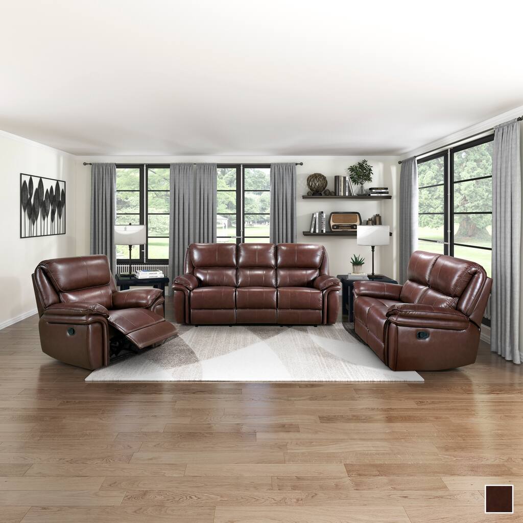 Palermo 3-Piece Manual Reclining Living Room Sofa Set