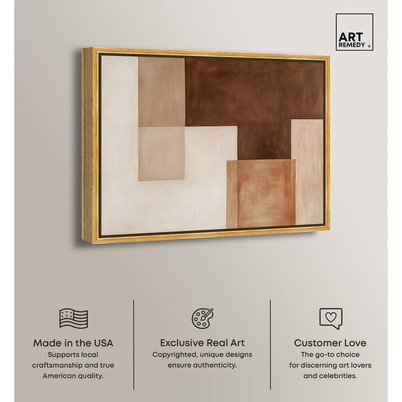 Cream and Brown Panels II Canvas by Art Remedy