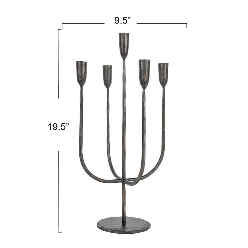 Hand-Forged Metal Candelabra - 9.5"L x 9.5"W x 19.5"H