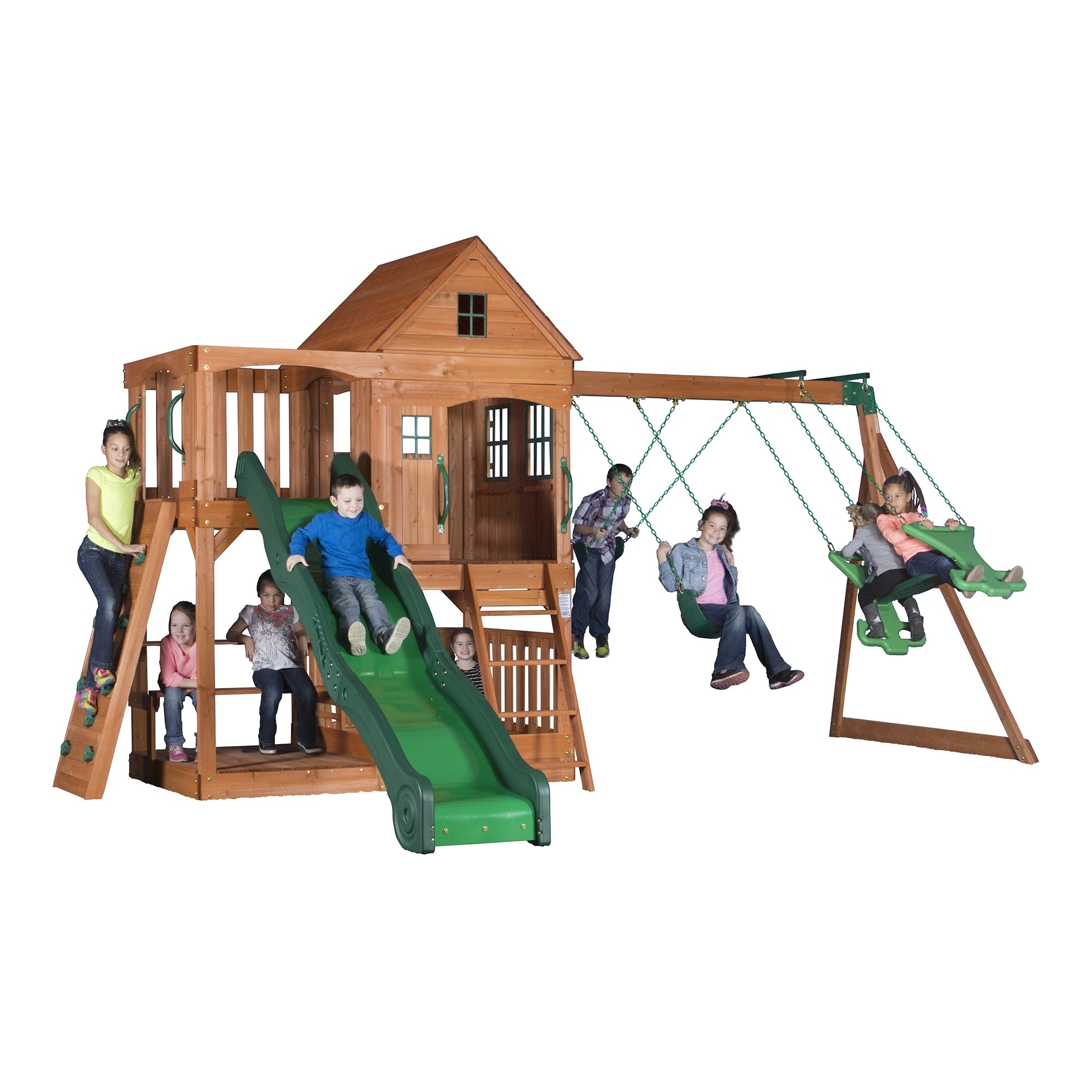 Backyard discovery pacific view all cedar hotsell wood playset swing set