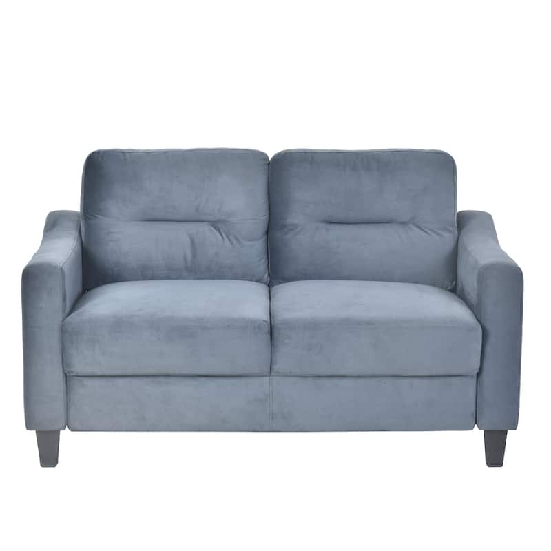 54.3" Velvet 2-Seater Sectional, Detachable Cushions