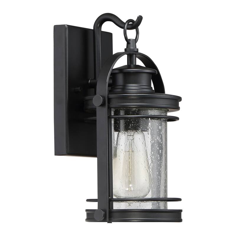 Booker 1-Light Outdoor Wall Lantern in Mystic Black