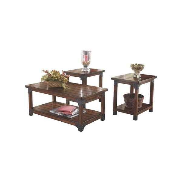 Ashley T352 13 Set Of 3 Murphy Medium Brown Occasional Table Ashley T352 13 Set Of 3 Murphy Medium Brown Occasional Table W Hand