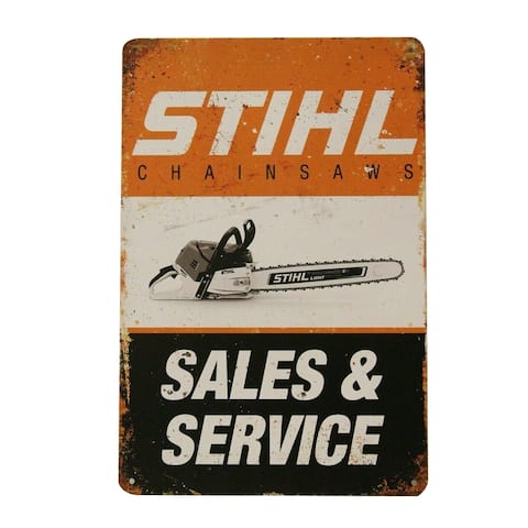 Stihl Chainsaws Sales & Service Metal Tin Sign 8" x 12" - 8" x 12"