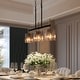 preview thumbnail 2 of 17, Kasy Modern 3-Light Textured Glass Chandelier Kitchen Island Lights for Dining Room - W 24.8" x D 4.7" x H 10.2"