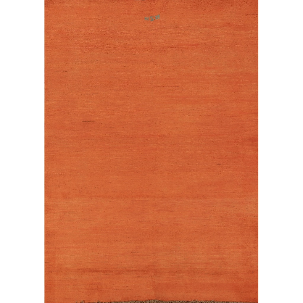 Orange Gabbeh Modern Oriental Rug Handmade Wool Carpet - 4'9" x 6'5"