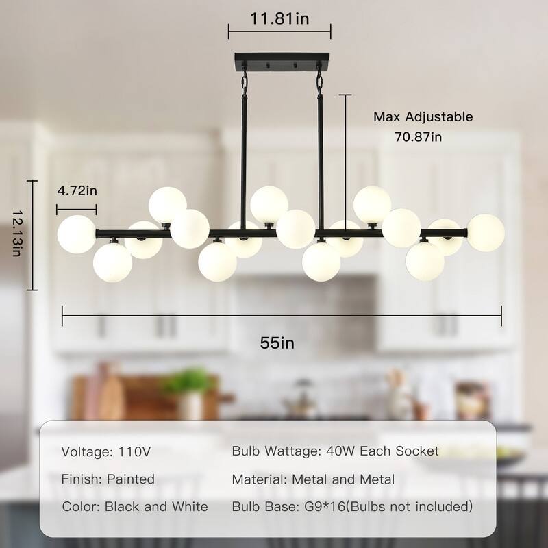 16 Light Modern Sputnik Chandelier Kitchen island Pendant Lights island