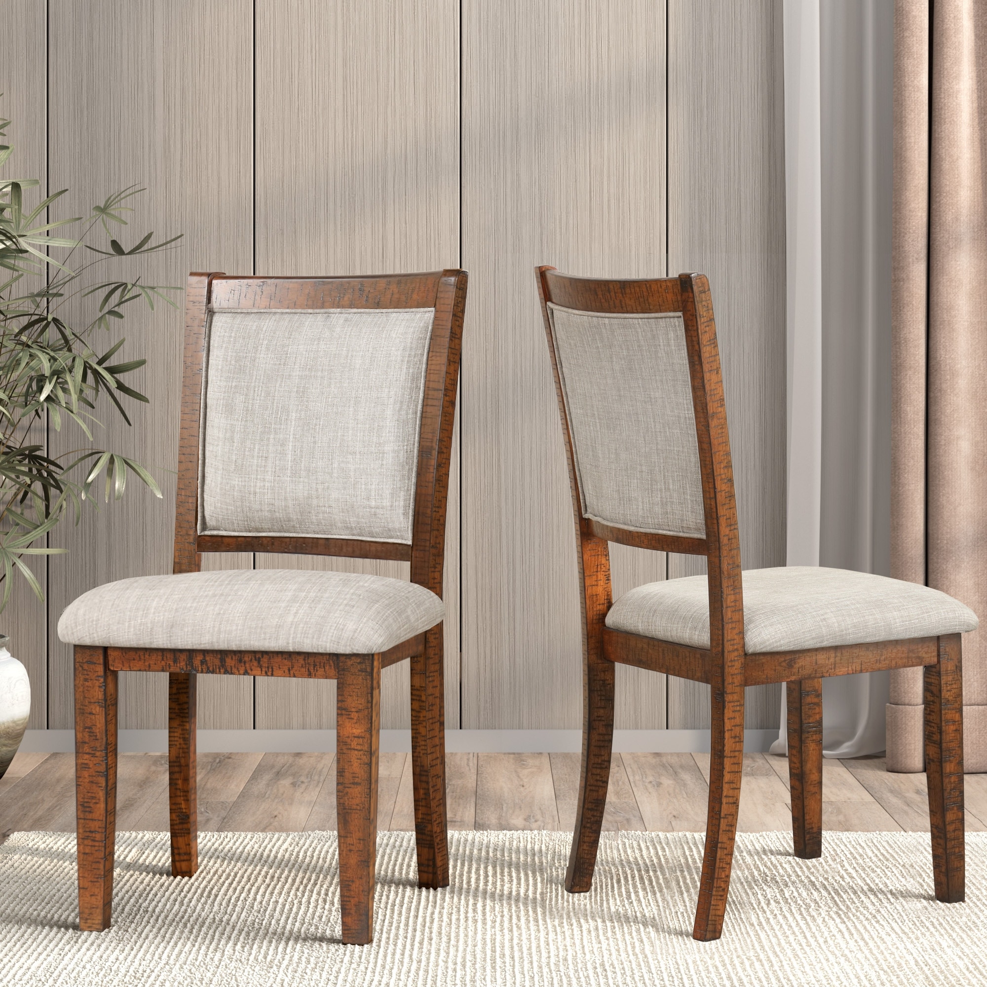 半額ストア Solid 2 of Set Wade Wood Side Upholstered Chair, Dining ビルトインキッチン家電アクセサリ