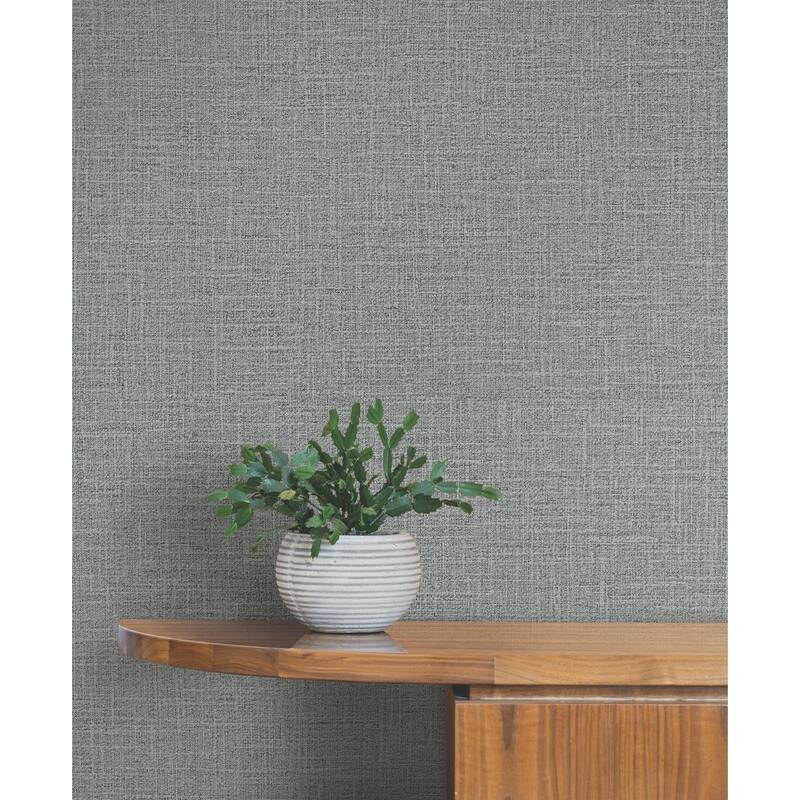York Wallcoverings Loom Silver Wallpaper