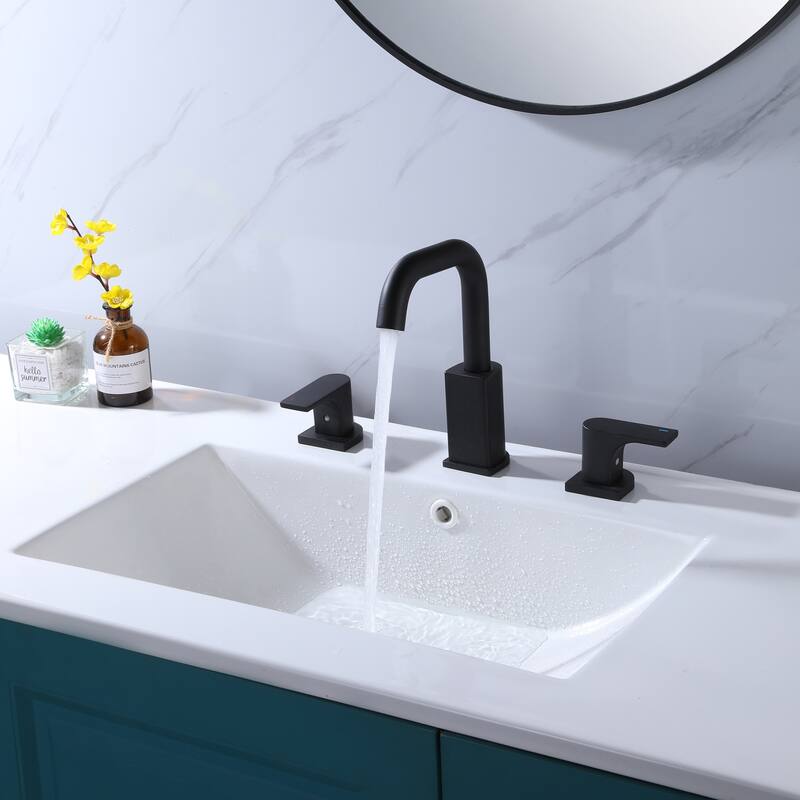 Widespread Double Handles Bathroom Faucet With Swivel Spout