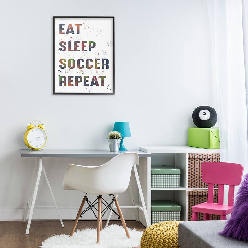 Stupell Eat Sleep Soccer Repeat Framed Giclee Art Design By Marcus Prime