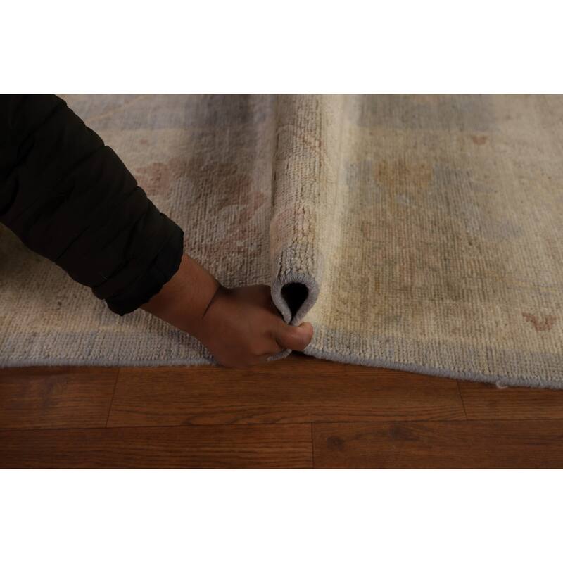Vegetable Dye Oushak Turkish Rug Hand-Knotted Wool Carpet - 8'9" x 11'8"