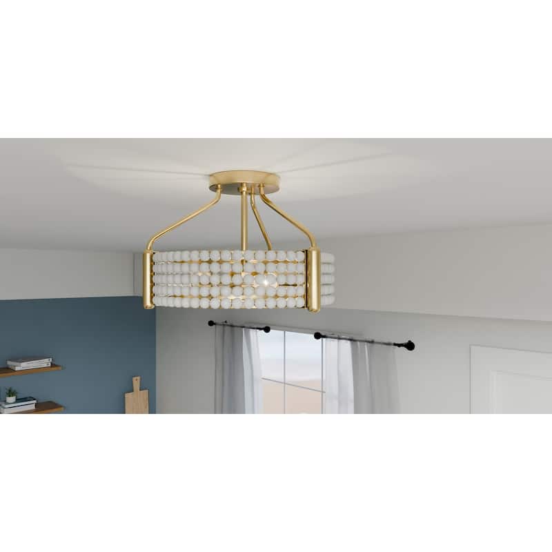 Molly 3-Light Brushed Gold Semi-Flush Mount