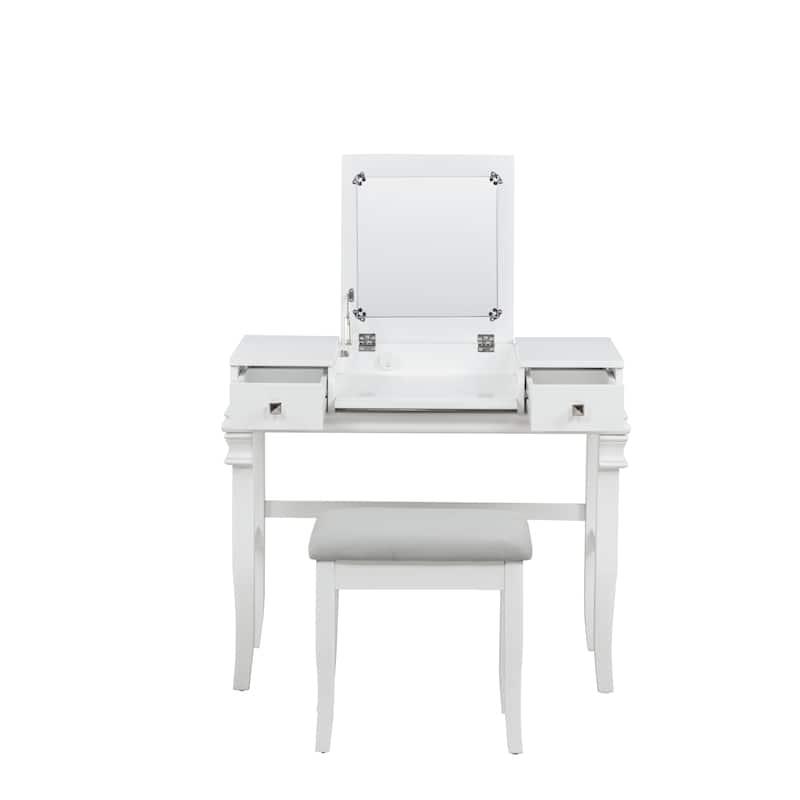 Linon Orhei White Vanity Set