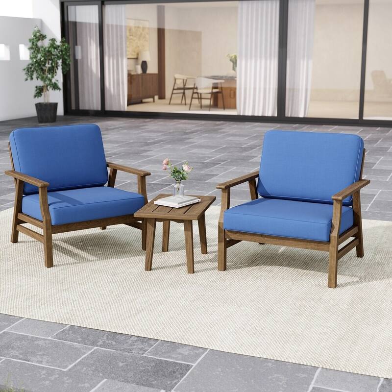 Uixe Cushioned Outdoor Accen Chiars With Side Table