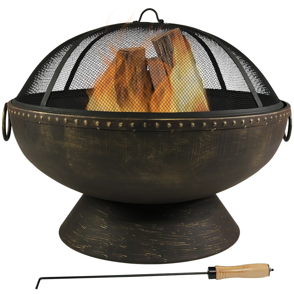 Shop Sunnydaze Outdoor Firebowl Fire Pit With Handles And Spark