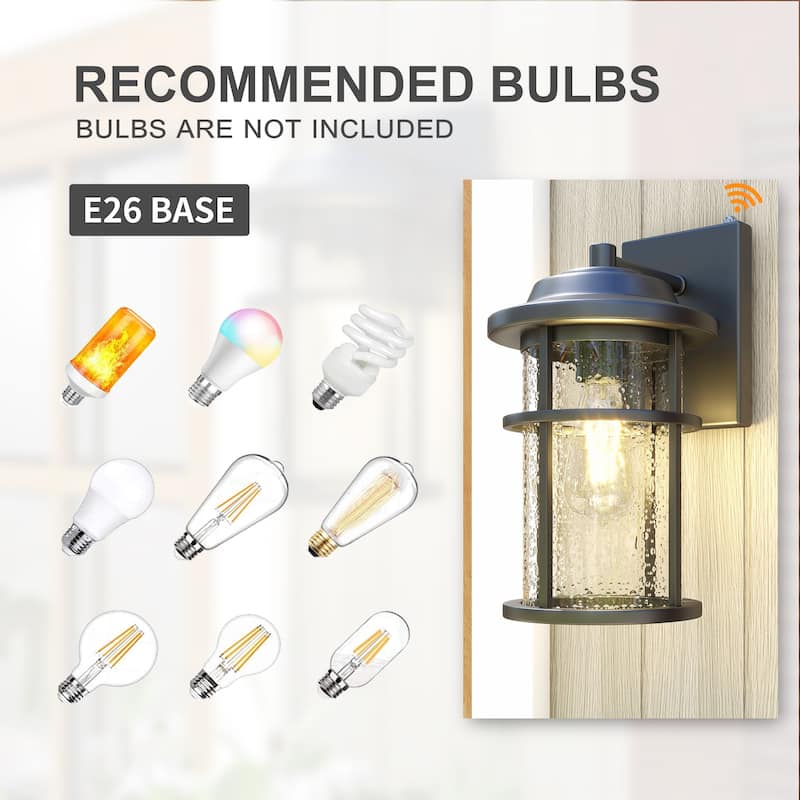 2Pack-1 Light Outdoor Wall Light Dusk to Dawn - 6.61"x7.95"x12.28"