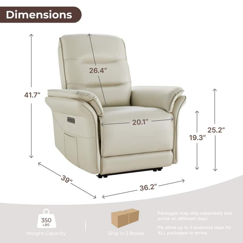 Spruce & Spring Dual Motor Zero Gravity Power Recliner with Power Headrest