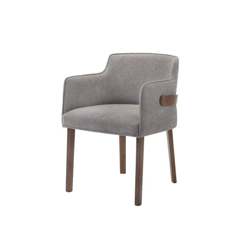Modrest Castillo & Jordan Modern Grey Fabric & Walnut 6-Piece Dining Set