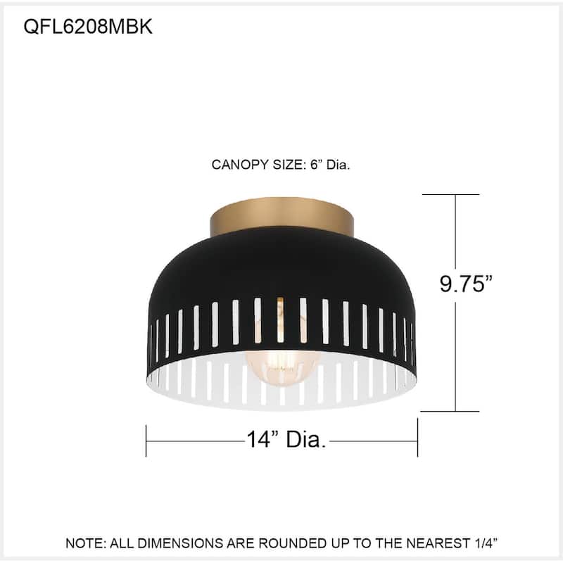 Keagan 1-Light Matte Black Flush Mount Light