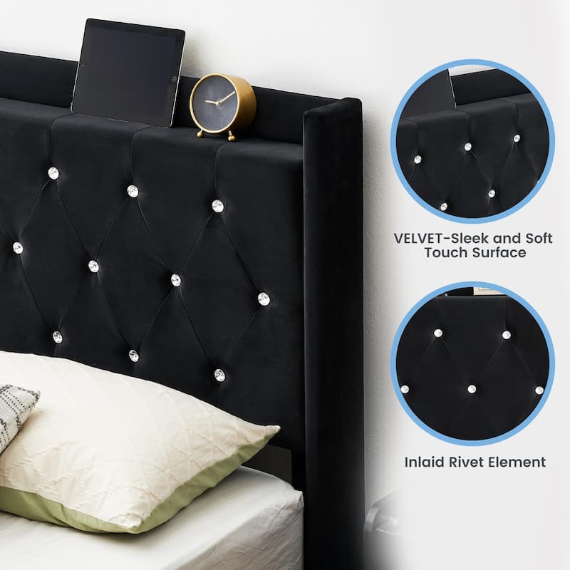 Platform Floating Bed Frame with LED Lights