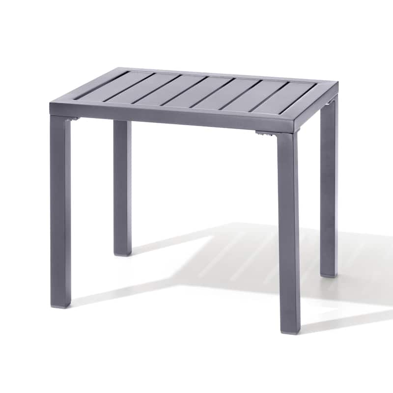 Outdoor Side Table Aluminum Rectangular End Table Small Patio Table