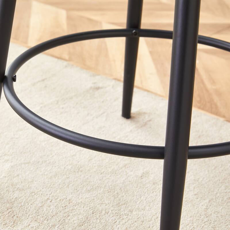 Two Sets of High Leg Bar Chairs with Black Metal Legs