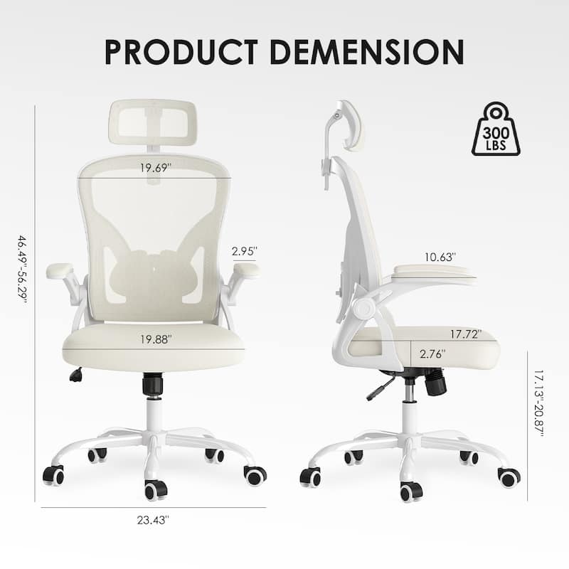 Ergonomic Office Chair, Office Desk Chair with Headrest, High Back Computer Chair with Armrests and Adjustable Lumbar Support