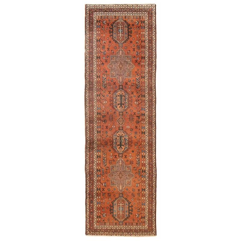 ECARPETGALLERY Hand-knotted Konya Anatolian Copper Wool Rug - 3'3 x 10'11 - Copper - 3'3 x 10'11