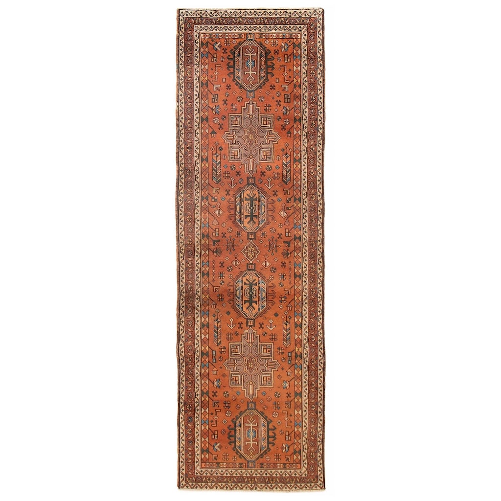 ECARPETGALLERY Hand-knotted Konya Anatolian Copper Wool Rug - 3'3 x 10'11