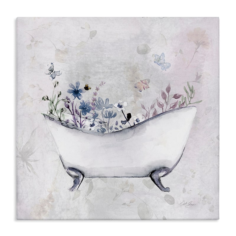 Stupell Delicate Bath with Botanics Canvas Wall Art Design By Stella Chang - 17 x 17