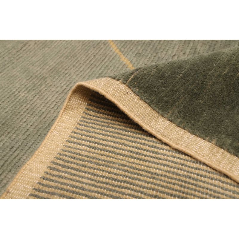 ECARPETGALLERY Hand-knotted Pak Finest Marrakesh Dark Green Wool Rug - 9'1 x 12'3