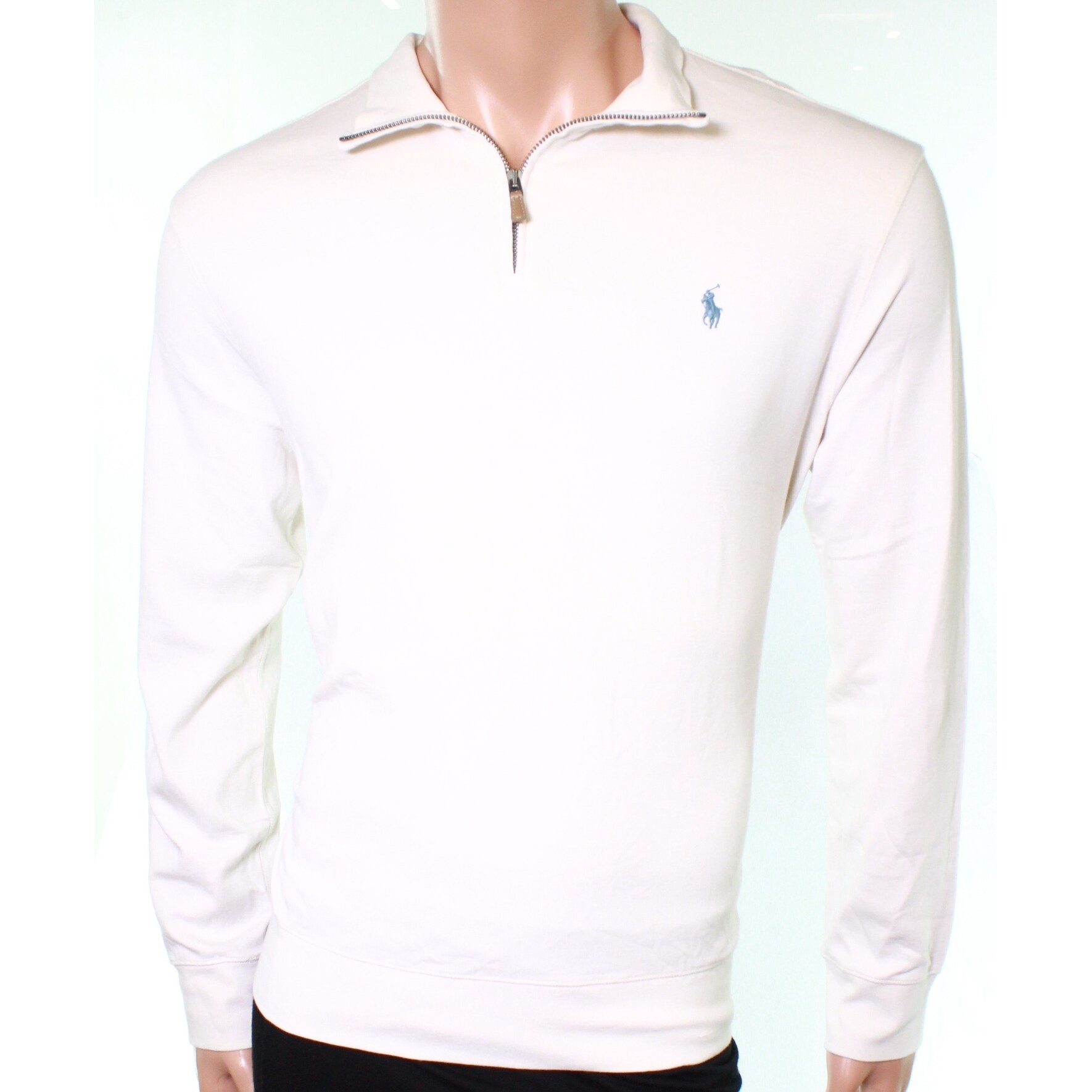 mens white polo sweater