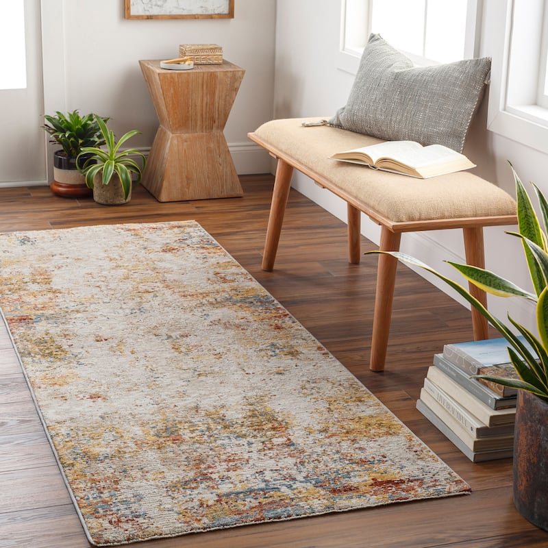 Livabliss Modern & Contemporary Reina Abstract Area Rug - 2'7" x 10' - Gray