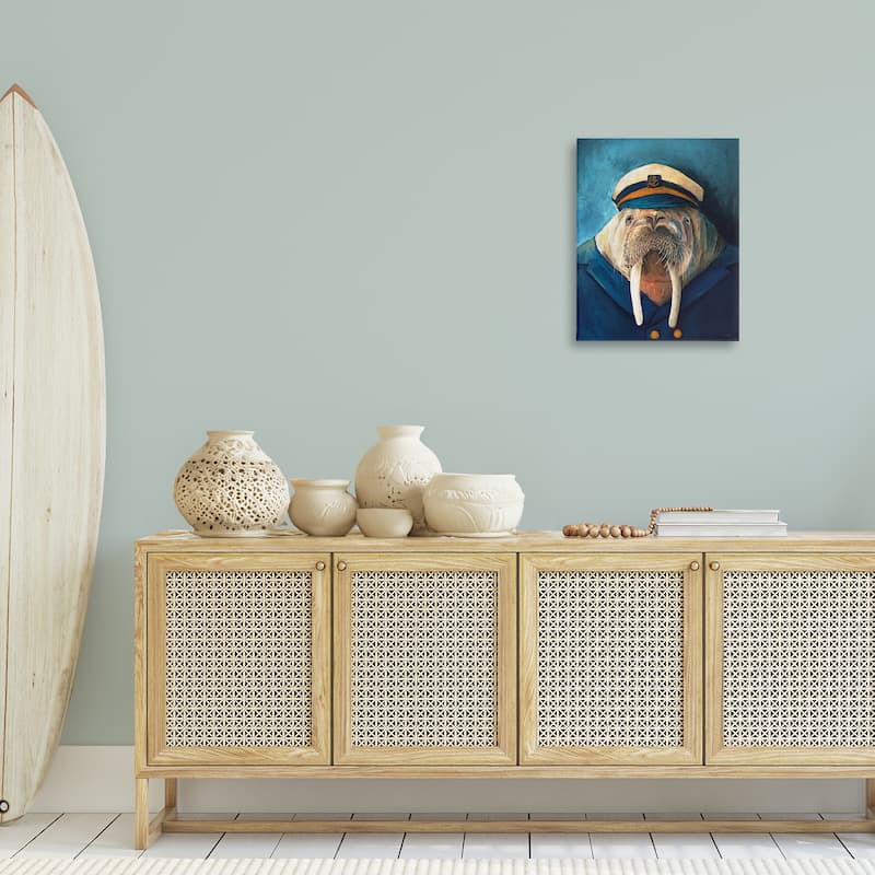 Stupell Sailor Captain Walrus Canvas Wall Art Design By Kamdon Kreations