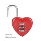 preview thumbnail 3 of 2, 3 Digit Combination Padlock, 3mm Shackle, Zinc Alloy Heart Shaped Lock, Red - Red, Style 2
