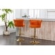 preview thumbnail 2 of 11, Orange Velvet Adjustable Swivel Barstool Kitchen Bar Chairs, Set of 2