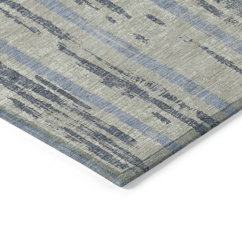 HomeRoots Striped Transitional Rectangle Outdoor Rug