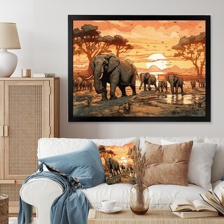 thumbnail image 2 of Murando Elephant Framed Canvas Wall Art – Picture Photo Image G-C-0054-b-n 2 of 4