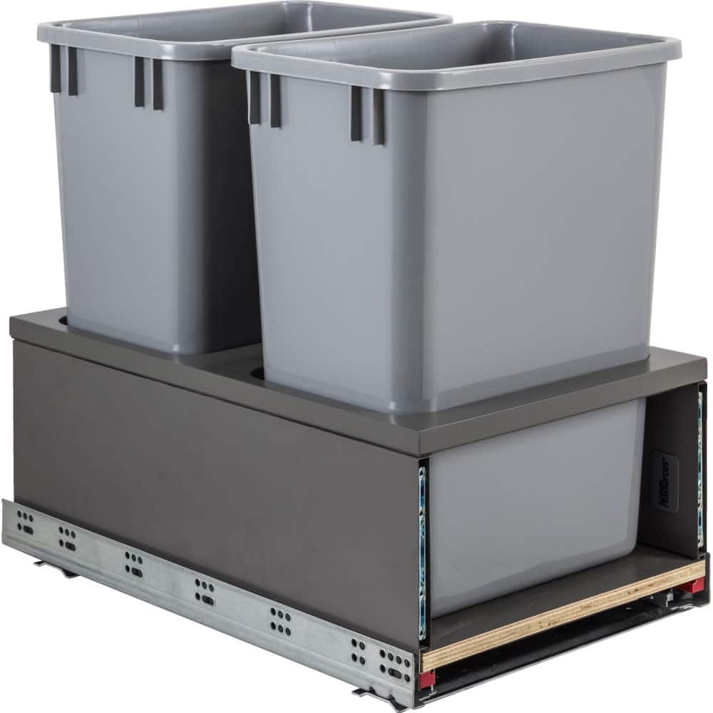 Hardware Resources CAN-MDB Series Bottom Mount Double Bin Trash Can