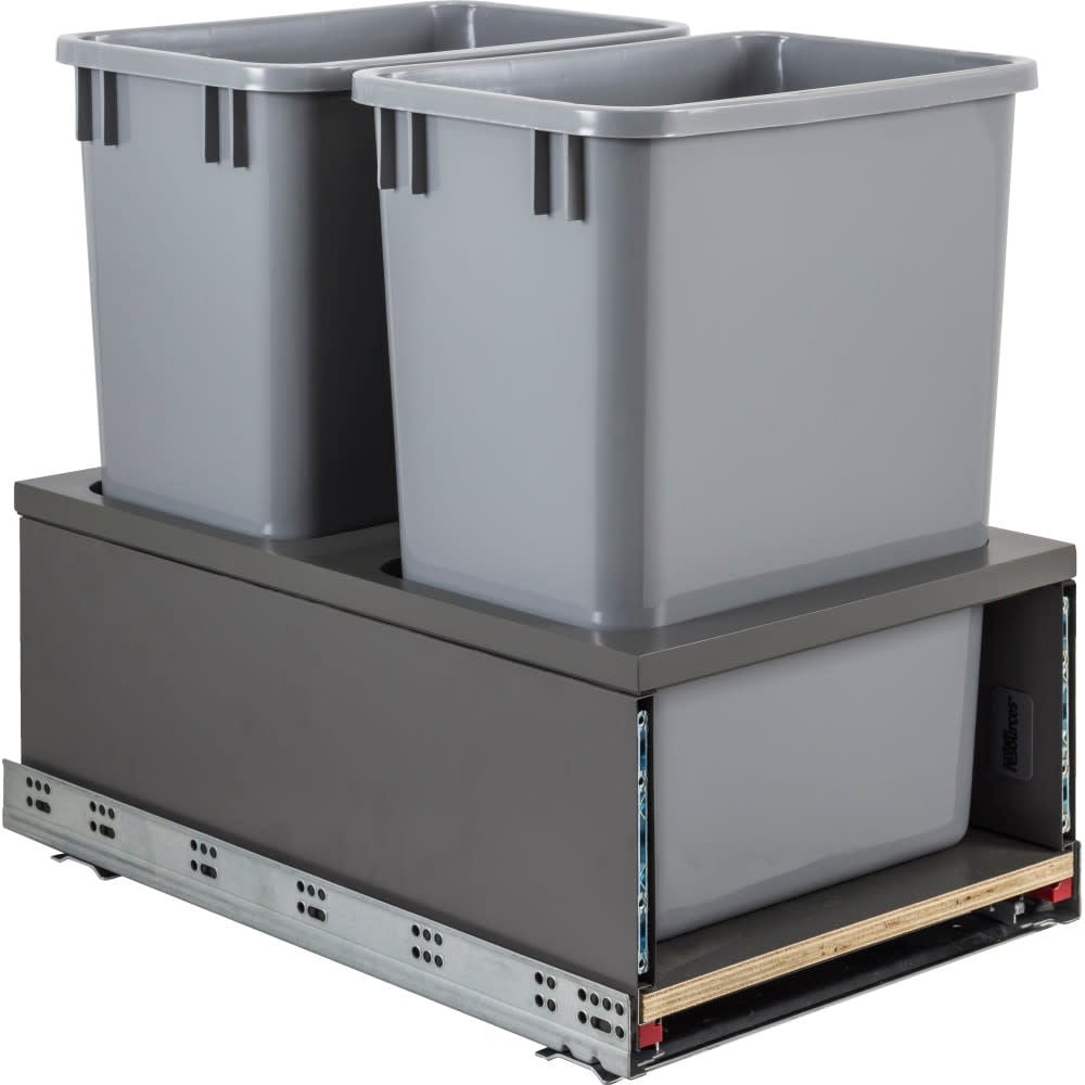 Hardware Resources CAN-MDB Series Bottom Mount Double Bin Trash Can