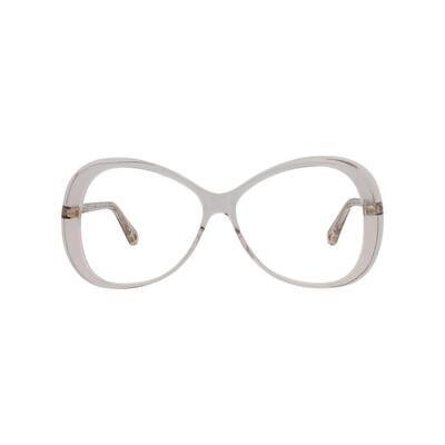 Chloé Round-Frame Bio Acetate Optical Frames, Transparent Lens, Shiny Transparent Light Pink Frame