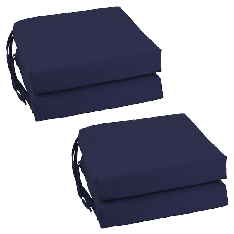 16-inch Square Indoor Twill Chair Cushions (Set of 2 or 4) - 16 x 16 - Set of 4 - Navy